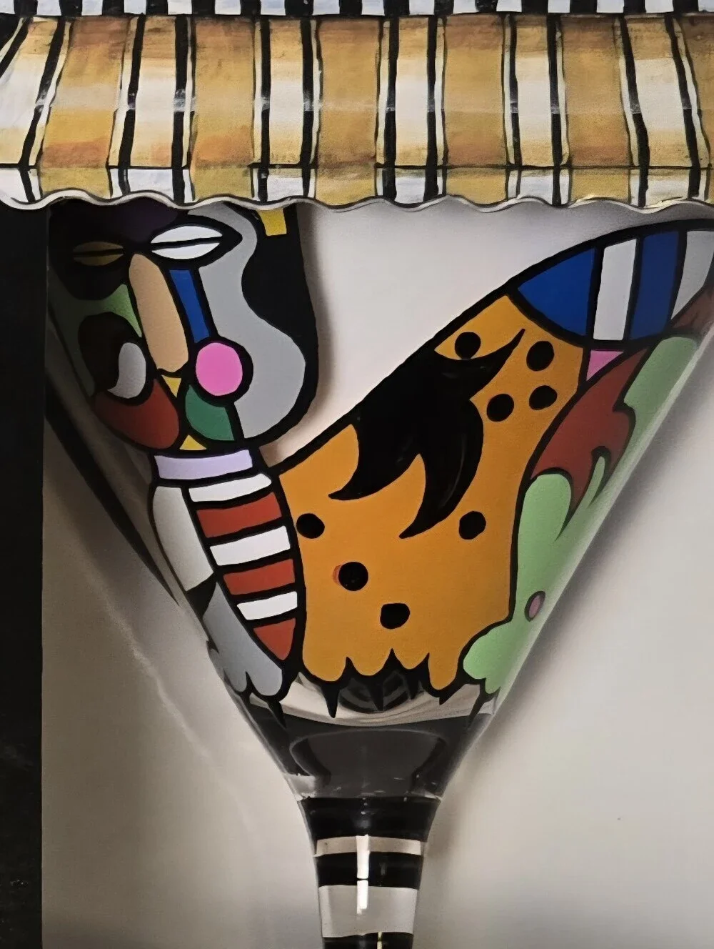 Set of 2 Hand Painted Martini Glasses Jennifer Garant Art 10 oz